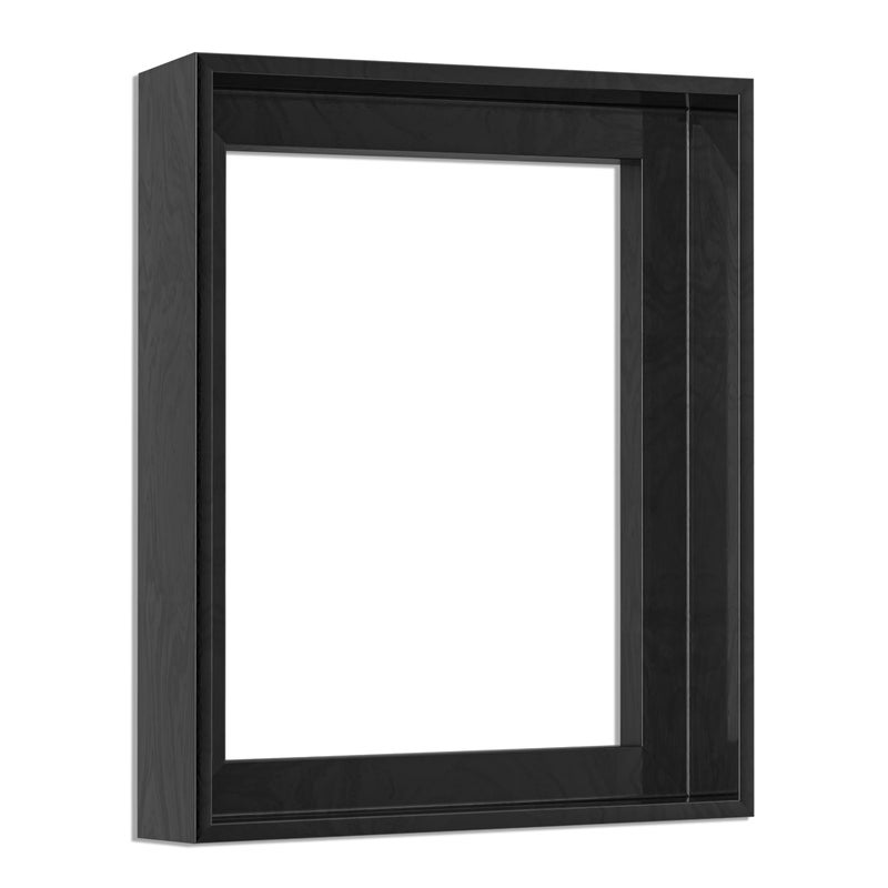 Prixas Print Floater Frame for 1.25 thick Canvas, Available in 25+ size and 4 Color, Wood-Look Floating Frame for Finished Canvas Artist Panel Oil Painting Wall Art DÃ©cor (Black Frame, 16"x20") - Image 2